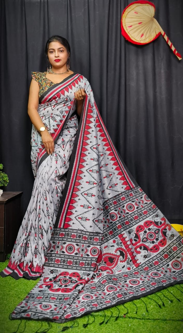Buy Bhavya Lifestyles Jaipuri Hand Block Printed Soft Cotton Mulmul Saree,  Sanganeri Cotton Malmal Saree, Bagru Cotton Saree, Batik Print Cotton saree  In Super Fine 92*80 Fabric Quality With Attached Blouse Piece